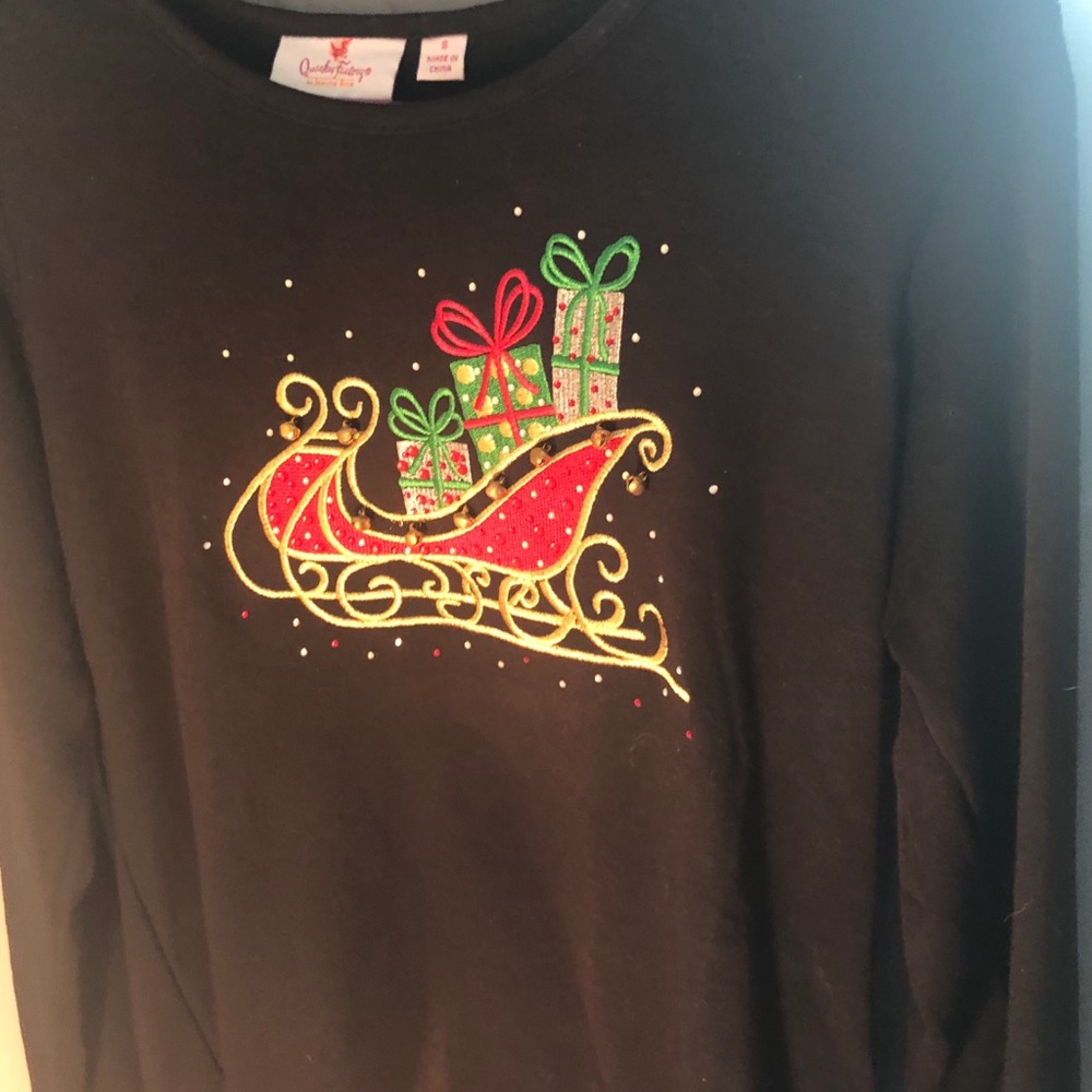 Quaker factory Christmas blouse